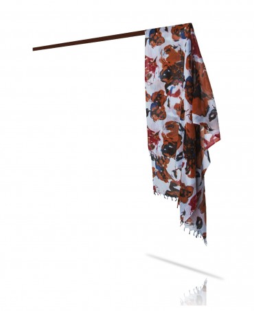 Палантин Женский W40-GRANDE.FLEUR/GRIS